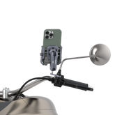 P100-B Outplorer Rearview Mirror Kit for Motorcycle Air-Suspension Holder Anti-Shake Airbag Protecting Phone Lens, 360° Free Vision for 4.7''-7.2'' Phone, Aluminum Alloy Holder