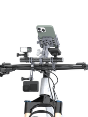 Glory Knight Pro Outplorer Handlebar Clamp Full Kit for Motorcycle Air-Suspension Holder Anti-Shake Airbag Protecting Phone Lens, 360° Free Vision for 4.7''-7.2'' Phone, Aluminum Alloy Holder