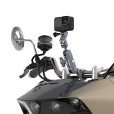 G100 Outplorer Motorcycle Air-Suspension Action Camera Mount Holder Kit, Anti-Shake Airbag Protecting Phone Lens, 360° Free Vision Aluminum Alloy Holder Compatible with GoPro