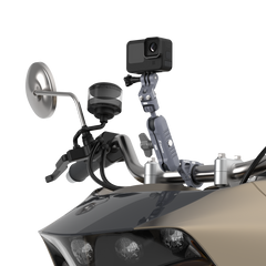 G100 Outplorer Motorcycle Air-Suspension Action Camera Mount Holder Kit, Anti-Shake Airbag Protecting Phone Lens, 360° Free Vision Aluminum Alloy Holder Compatible with GoPro