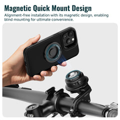 QB01-Outplorer Quick Launch Magnetic Bike Phone Mount with Universal Interface, Lightweight Handlebar Bracket with Secure Lock for Bike Scooter Moto MTB, 360° Blind Installation for Phones (Bike-Pro)